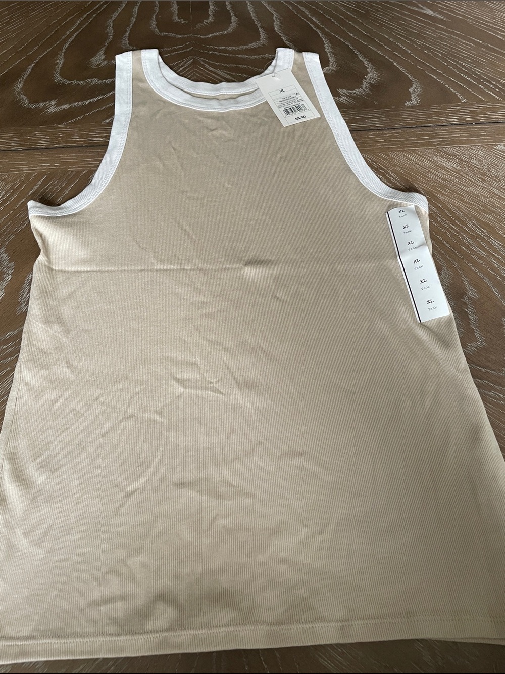 Women's Cream Ribbed Tank Top